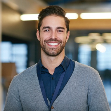 Man with healthy smile after preventive dentistry